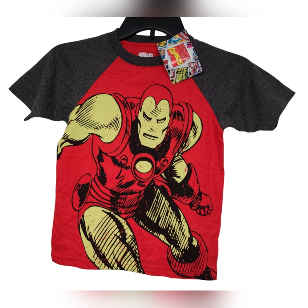 Marvel Avengers Boy's Iron Man Red Short Sleeve Graphic T-Shirt Size 6 New
